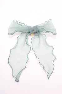 Perla nell' ostrica / オーガンジーリボンクリップ  グリーン Y-25-09-14-010-EL-AC-SZ-ZT486-F001