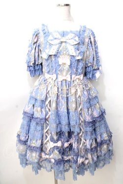 画像1: Angelic Pretty / Romantic Jewelry Dress  ブルー Y-25-09-14-071-AP-OP-SZ-ZY