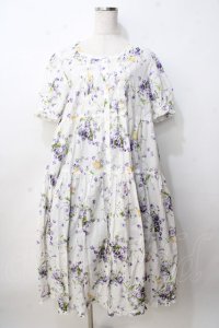 PINK HOUSE / リトルヴァイオレットプリントミディワンピース F 白 Y-25-09-14-074-LO-OP-SZ-ZY