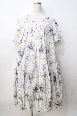 画像1: PINK HOUSE / リトルヴァイオレットプリントミディワンピース F 白 Y-25-09-14-074-LO-OP-SZ-ZY
