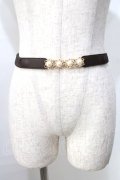 axes femme / パール細ゴムベルト  茶 Y-25-09-14-012-AX-ZA-SZ-ZY