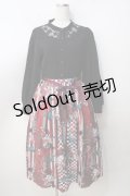axes femme / 菊柄ワンピース F 黒 Y-25-09-14-079-AX-OP-SZ-ZY