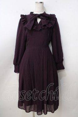 画像1: axes femme / ラッフルフリルシフォンワンピース M パープル Y-25-09-14-080-AX-OP-SZ-ZY