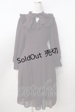 画像1: axes femme / ラッフルフリルシフォンワンピース M パープル Y-25-09-14-080-AX-OP-SZ-ZI