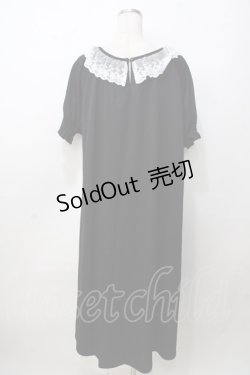 画像2: m petit by misako / AOKエリツキギャザーワンピース 4L 中黒 Y-25-09-14-082-LO-OP-SZ-ZT084