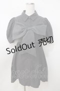 【SALE】evelyn / リボンビスチェ付きシャツワンピース  グレー Y-25-09-14-086-LO-OP-SZ-ZT357