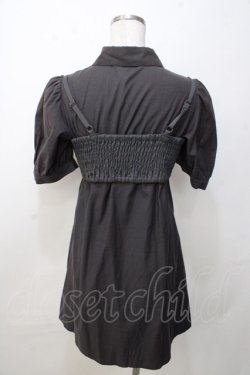 画像2: evelyn / リボンビスチェ付きシャツワンピース  グレー Y-25-09-14-086-LO-OP-SZ-ZY