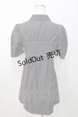画像2: 【SALE】evelyn / リボンビスチェ付きシャツワンピース  グレー Y-25-09-14-086-LO-OP-SZ-ZT357