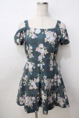 Secret Honey / チェック×花柄オフショルワンピース 2 グリーン Y-25-09-14-091-CA-OP-SZ-ZT370