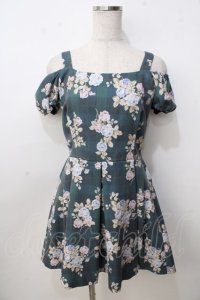 Secret Honey / チェック×花柄オフショルワンピース 2 グリーン Y-25-09-14-091-CA-OP-SZ-ZT370