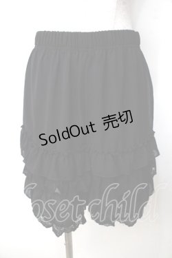 画像1: axes femme POETIQUE / レースフリルペチパンツ M 黒 Y-25-09-14-093-AX-PA-SZ-ZY