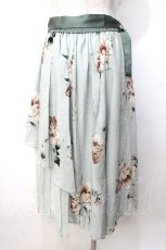 画像2: 【SALE】axes femme / 花柄シアーチェックフレアスカート F ミント Y-25-09-14-097-AX-SK-SZ-ZT164 (2)