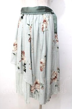 画像2: axes femme / 花柄シアーチェックフレアスカート F ミント Y-25-09-14-097-AX-SK-SZ-ZY
