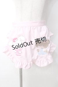 axes femme kawaii / mikkoコラボ刺繍エプロン M ピンク Y-25-09-14-098-AX-SK-SZ-ZY