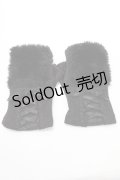 axes femme / レースアップ×ファー使い手袋  黒 Y-25-09-14-016-AX-ZA-SZ-ZY