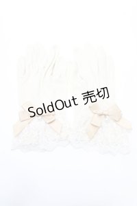 axes femme / レース×リボン使いUV手袋  生成り Y-25-09-14-017-AX-ZA-SZ-ZT486-F006
