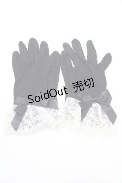 画像1: axes femme / レース×リボン使いUV手袋  黒 Y-25-09-14-018-AX-ZA-SZ-ZY