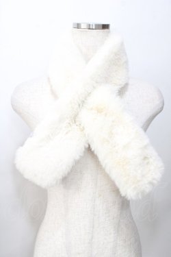 画像1: axes femme POETIQUE / ファーマフラー  生成り Y-25-09-14-020-AX-ZA-SZ-ZY