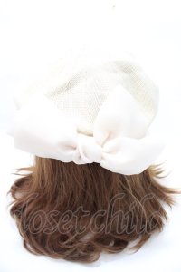 axes femme / オーガンジーリボンベレー 57.5 生成り Y-25-09-14-021-AX-AC-SZ-ZT-K016