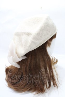 画像5: axes femme / オーガンジーリボンベレー 57.5 生成り Y-25-09-14-021-AX-AC-SZ-ZY