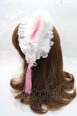 画像2: Estrellas / 耳付きタッセルヘッドドレス  白×ピンク Y-25-09-14-031-EL-AC-SZ-ZY