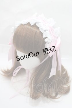 画像1: kemono mimi / ロリータヘッドドレス  ピンク×白 Y-25-09-14-032-LO-AC-SZ-ZT486-F006