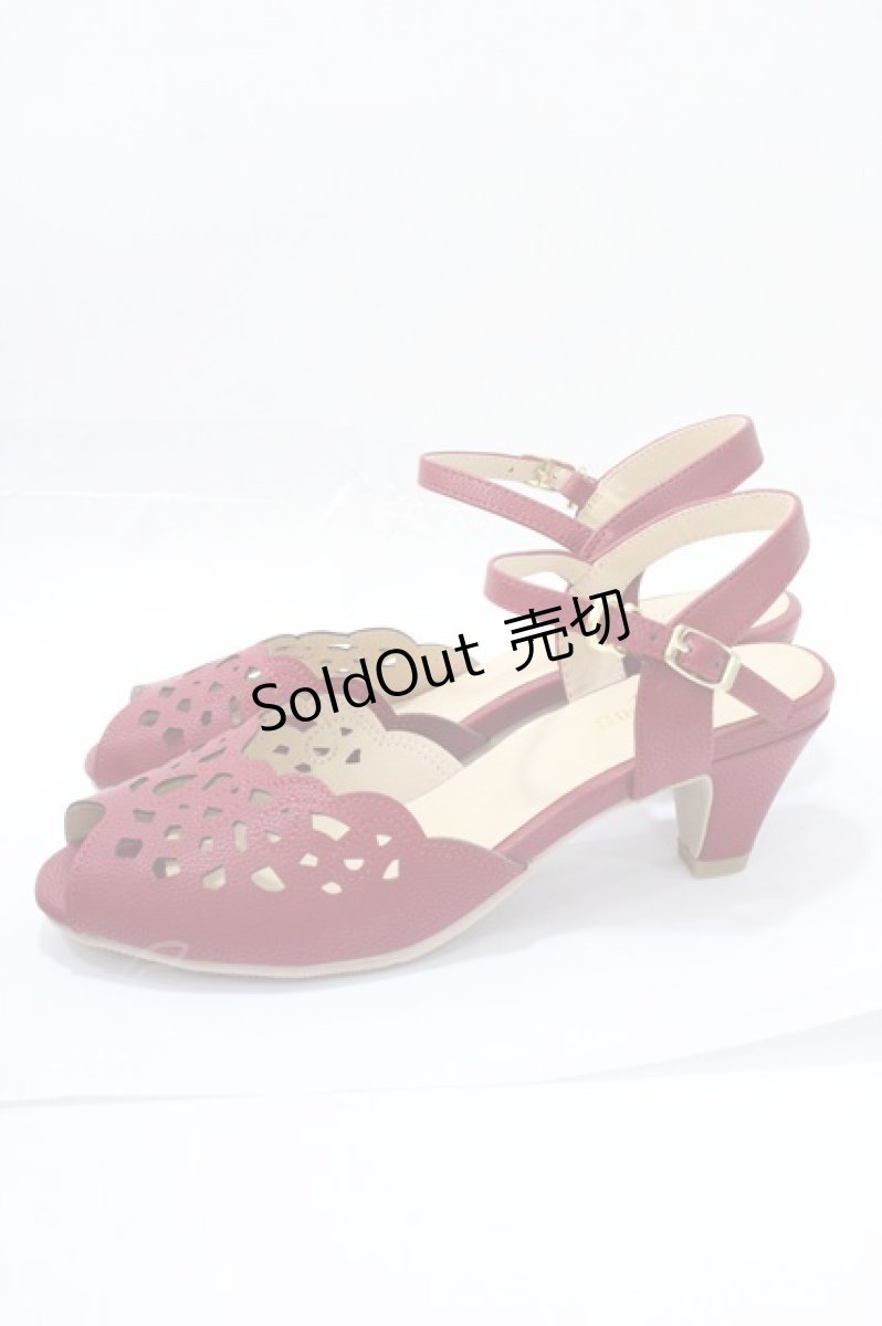 画像2: 【SALE】an another angelus / レースカットワークサンダル L レッド Y-25-09-14-037-CA-SH-SZ-ZTK017 (2)