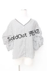 axes femme / 袖コンシャスブラウス  黒 Y-25-09-16-034-AX-BL-SZ-ZT285