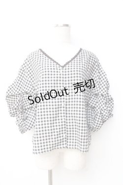 画像1: axes femme / 袖コンシャスブラウス  黒 Y-25-09-16-034-AX-BL-SZ-ZT285