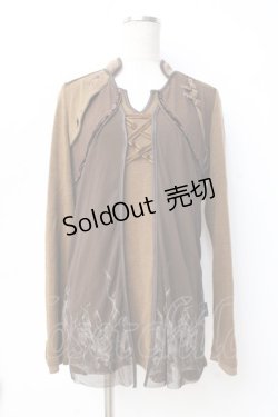 画像1: Ozz conte / メッシュ重ねニット  ブラウス Y-25-09-16-041-OO-TO-SZ-ZY