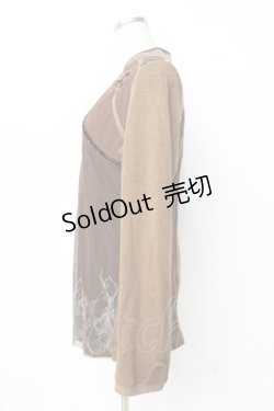 画像2: Ozz conte / メッシュ重ねニット  ブラウス Y-25-09-16-041-OO-TO-SZ-ZY