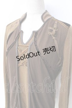 画像4: Ozz conte / メッシュ重ねニット  ブラウス Y-25-09-16-041-OO-TO-SZ-ZY