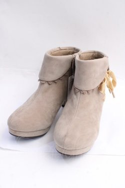 画像1: axes femme / レースアップブーティ L ベージュ Y-25-09-16-005-AX-SH-SZ-ZY