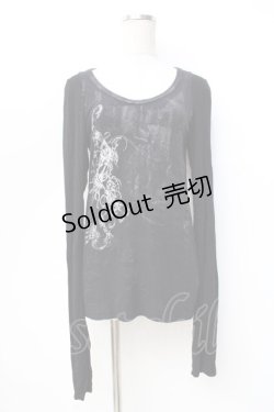 画像1: NAOTO SEVEN / ロングスリーブトップス  黒 Y-25-09-16-045-HN-TO-SZ-ZY