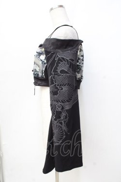 画像2: Qutie Frash / 和柄オフショルショートボレロ  黒 Y-25-09-16-046-QU-TO-SZ-ZY