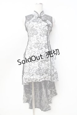 画像1: Qutie Frash / チャイナノースリーブワンピース  シルバー Y-25-09-16-047-QU-OP-SZ-ZY