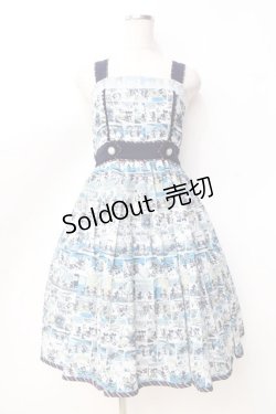 画像1: axes femme POETIQUE / ミッキー&ミニー総柄ワンピース  サックス Y-25-09-16-054-AX-OP-SZ-ZY