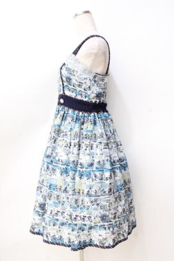 画像2: axes femme POETIQUE / ミッキー&ミニー総柄ワンピース  サックス Y-25-09-16-054-AX-OP-SZ-ZY