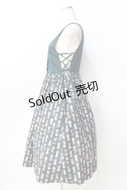 画像2: axes femme POETIQUE / アリス 鍵穴柄ジャンスカ  グリーン Y-25-09-16-060-AX-OP-SZ-ZI