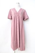 axes femme / Ｖネックカットソーワンピース  ピンク Y-25-09-16-063-AX-OP-SZ-ZY