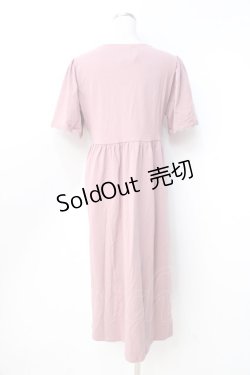 画像2: axes femme / Vネックカットソーワンピース  ピンク Y-25-09-16-063-AX-OP-SZ-ZT184
