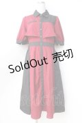 axes femme / バイカラーシャツワンピース  ワイン Y-25-09-16-064-AX-OP-SZ-ZY
