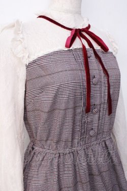 画像4: axes femme POETIQUE / レース切替チェックワンピース   Y-25-09-16-065-AX-OP-SZ-ZY