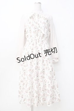 画像1: axes femme POETIQUE / フラワーシフォンワンピース  白 Y-25-09-16-068-AX-OP-SZ-ZY