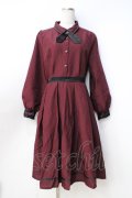 axes femme / タイ付ワンピース  ワイン Y-25-09-16-069-AX-OP-SZ-ZY