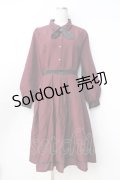 axes femme / タイ付ワンピース  ワイン Y-25-09-16-069-AX-OP-SZ-ZY