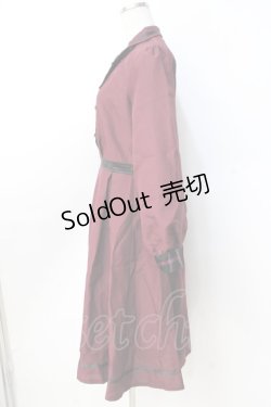 画像2: axes femme / タイ付ワンピース  ワイン Y-25-09-16-069-AX-OP-SZ-ZY