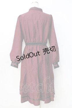 画像3: axes femme / タイ付ワンピース  ワイン Y-25-09-16-069-AX-OP-SZ-ZY