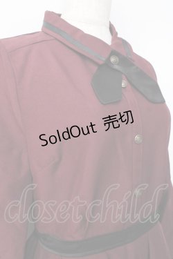 画像4: axes femme / タイ付ワンピース  ワイン Y-25-09-16-069-AX-OP-SZ-ZY