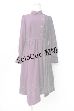 画像1: axes femme POETIQUE / バイカラーアシメデザインワンピース  パープル Y-25-09-16-070-AX-OP-SZ-ZY